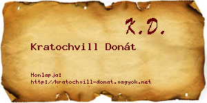 Kratochvill Donát névjegykártya